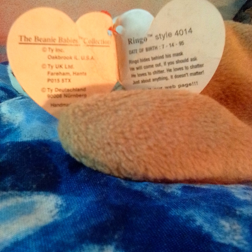 Ty beanie Ringo Raccoon 1996' PVC ERRORS - Picture 7 of 13